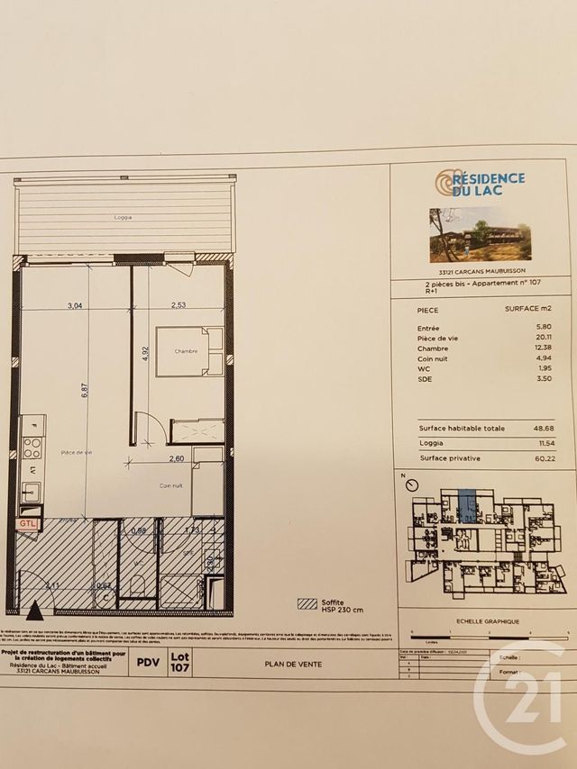 Appartement T2 à vendre - 2 pièces - 48.68 m2 - CARCANS - 33 - AQUITAINE - Century 21 Agence Biran Appartement T2 à vendre - 2 pièces - 48.68 m2 - CARCANS - 33 - AQUITAINE - Century 21 Agence Biran